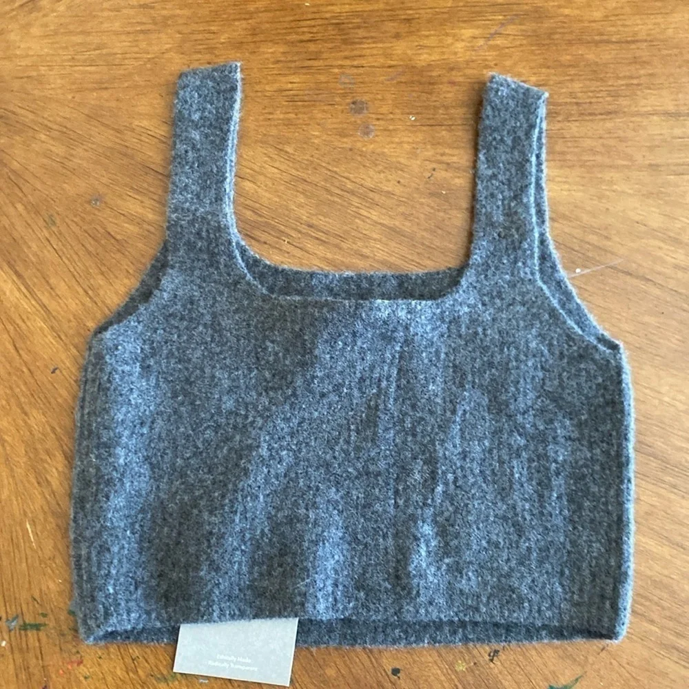 NWT Everlane The Cozy Stretch Tank Wool Alpaca Yak Blend Cropped Tank Top XS - Picture 4 of 14